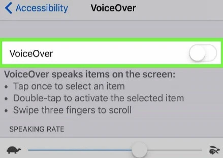 Voiceover ausschalten