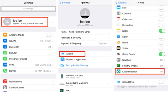 backup iphone with icloud