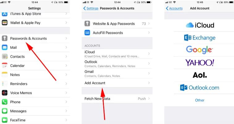 add mail account iphone