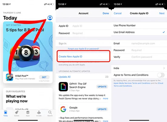 create apple id iphone
