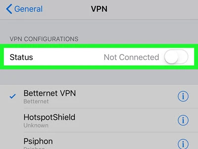 turn off vpn iphone