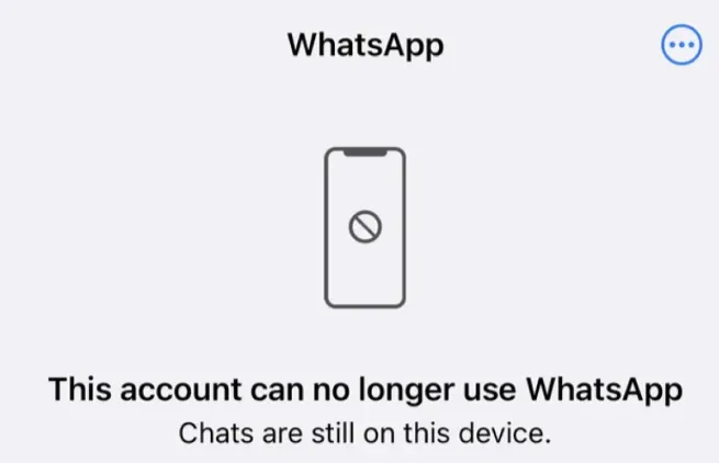 this account can no longer use whatsapp