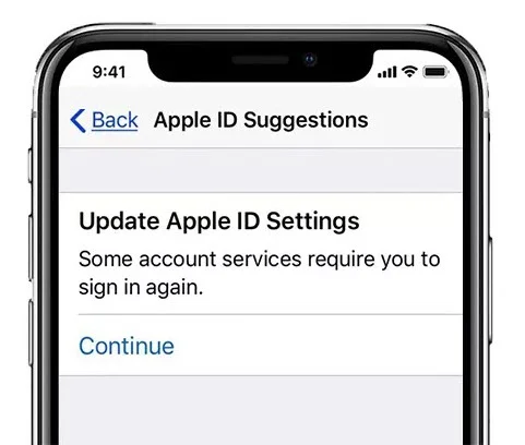 update apple id settings stuck