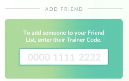 enter trainer code in pokemon go
