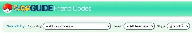pokemon go friend codes