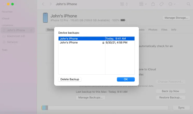locate itunes backup