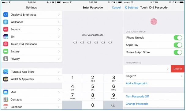 unlock iphone via touch id